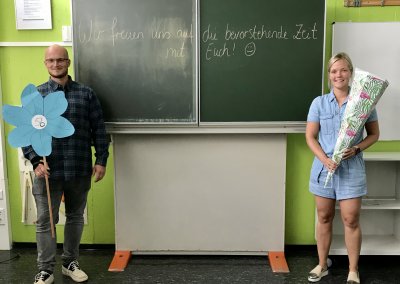 Herr Böddeker und Frau Gocke, Klassenlehrer der Klasse 5b